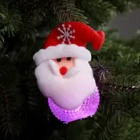 Ёлочная игрушка &laquo;Дед Мороз&raquo;, 10 см, от батареек, свечение мульти (RGB)