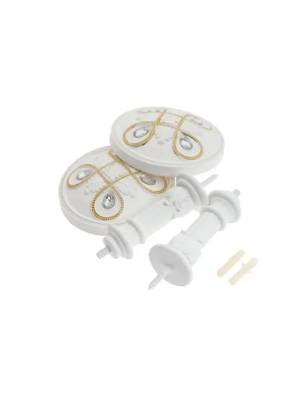 Крючок для штор CAPPIO KS033, d=98 мм, цвет белый с золотом, 2 шт Крючок для штор CAPPIO KS033, d=98 мм, цвет белый с золотом, 2 шт