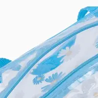 Косметичка на молнии для бассейна, большая, с ручками, с принтом &laquo;Ромашки&raquo;, голубой