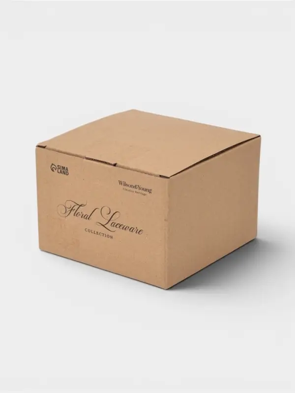 Чайная пара WY Floral Laceware, 2 предмета: чашка 300 мл, блюдце d=15 см, фарфор, белая, серая