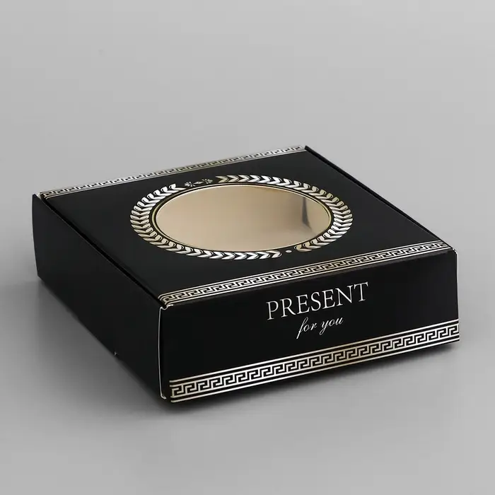 Коробка подарочная сборная с окном, упаковка, «Подарок для тебя», 10×10×3 см