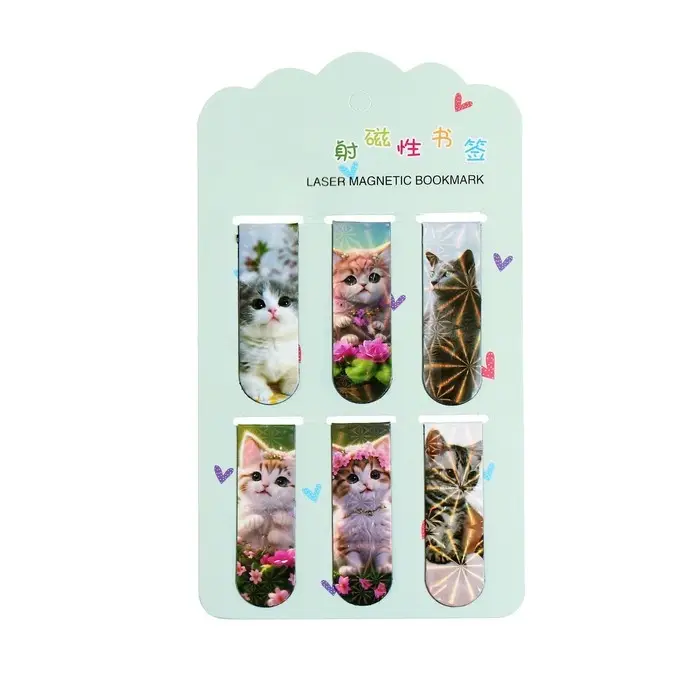 Набор магнитных закладок для книг Calligrata 6 штук, Набор магнитных закладок для книг Calligrata 6 штук, "Котята", МИКС