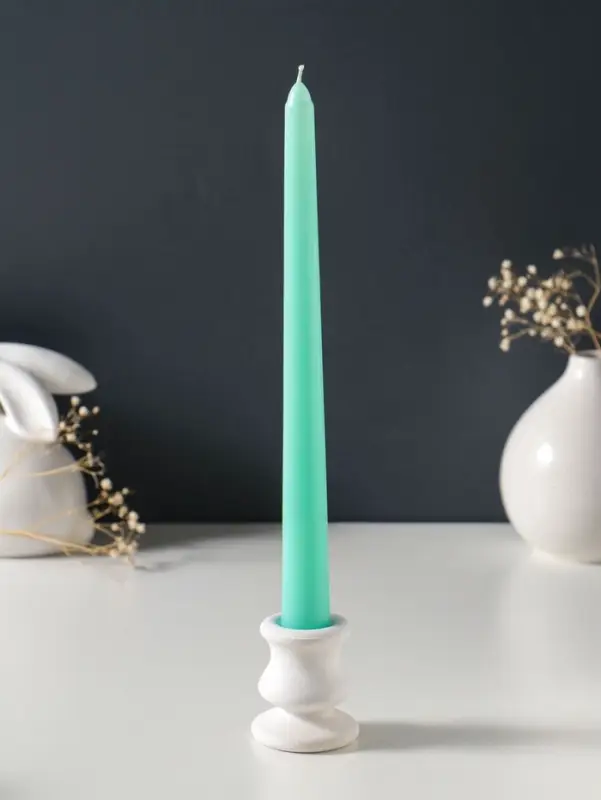 Свеча античная 25 см, 58 г, 7 ч, мятный