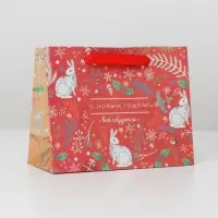 Пакет подарочный новогодний крафтовый «Европейский», MS 23 х18 х 10 см Пакет подарочный новогодний крафтовый «Европейский», MS 23 х18 х 10 см