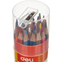 Карандаши цветные Deli EC00327 ColoRun 3-гран. 24цв/наб точилка карт.тубус