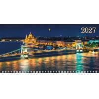 Календарь настенный 4-х блочный 2027 БИЗНЕС 297х755 Огни н/вод4Кв4гр3_36484