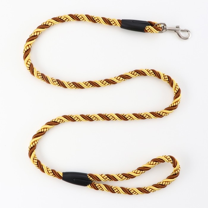 Поводок круглый Поводок круглый "Скрутка" 1,5 х 120 см, жёлтый с чёрным