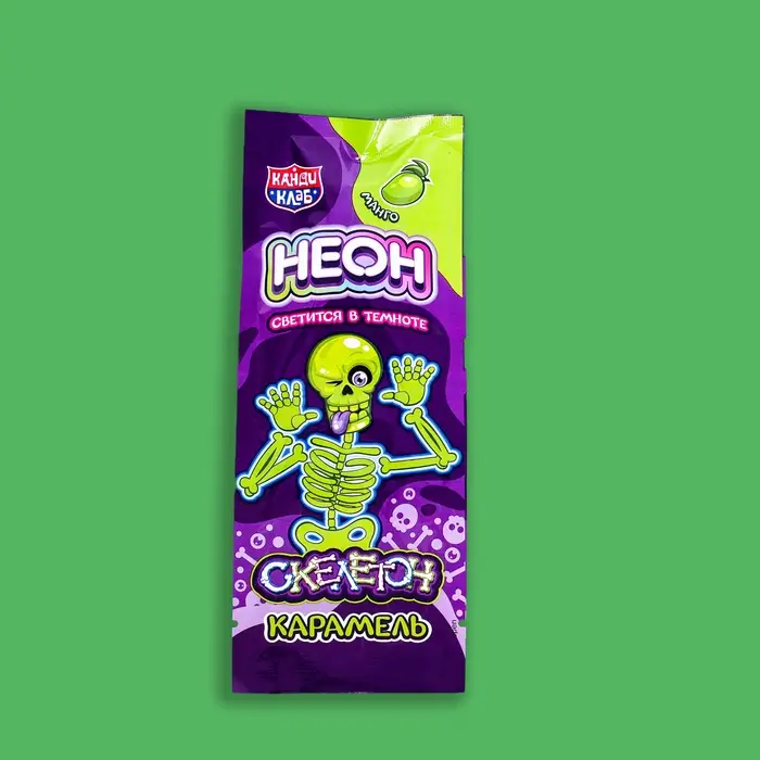 Карамель на неоновой палочке &laquo;Неон Скелетон&raquo;, 10 г