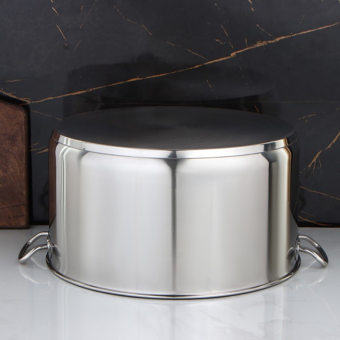 Кастрюля цельнотянутая, 25 л, d=40 см, h=21.5 см, капсульное дно, индукция Кастрюля цельнотянутая, 25 л, d=40 см, h=21.5 см, капсульное дно, индукция