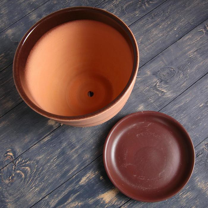 Горшок цветочный Кружево 5л с подставкой Горшок цветочный Кружево 5л с подставкой