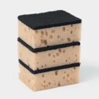 Набор губок для мытья посуды Raccoon &laquo;Лофт&raquo;, 3 шт., 9&times;6.5&times;3.5 см, крупнопористый поролон, бежевый