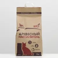 Наполнитель древесный &laquo;Пижон&raquo;, Bio, 5 л