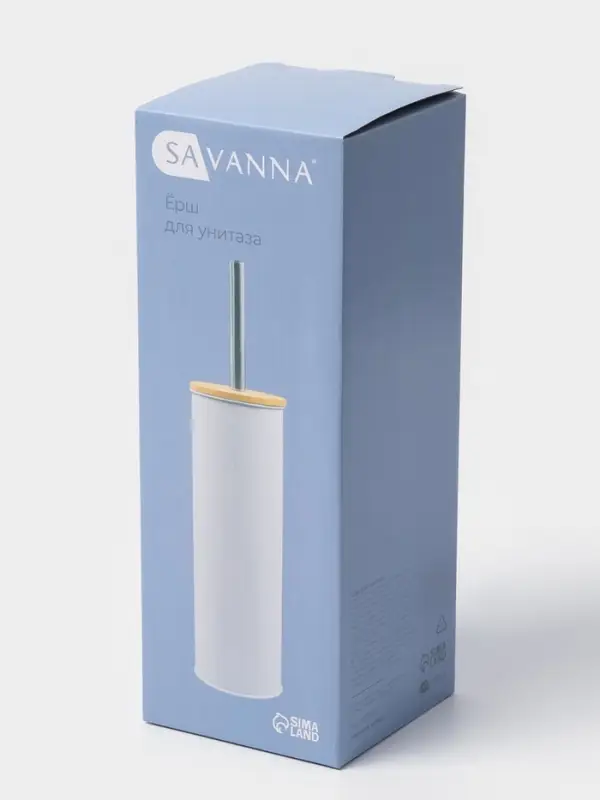 Ёршик для унитаза SAVANNA BAMBOO, 9.5×38 см, белый