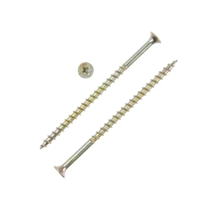 Саморез 4.2&times;89(90) мм ТУНДРА PREMIUM, потай, крупная резьба, шлиц PH, желтый цинк, 1 кг