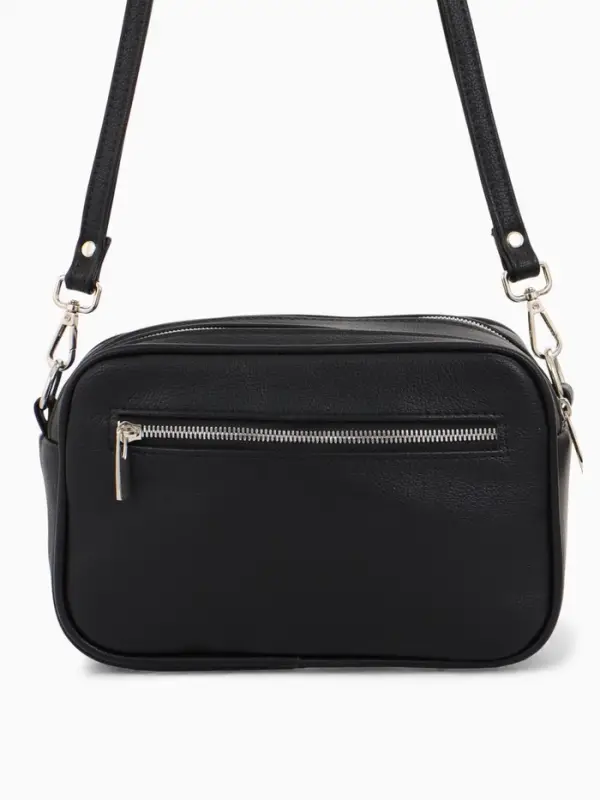 Сумка женская кросс-боди TEXTURA на молнии, 24&times;9&times;15 см, чёрная