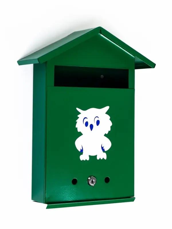 Ящик почтовый с замком, вертикальный Ящик почтовый с замком, вертикальный "Филин", зеленый
