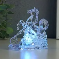 Фигурка светящаяся RISALUX «Конь на монетах» LED, RGB 3хLR1130 прозрачный 10х4,5х9,5 см