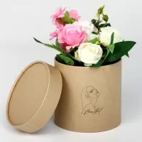 Коробка подарочная шляпная из крафта, упаковка, «Beautiful», 15 х 15 х 15 см