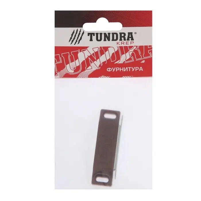 Магнит мебельный ТУНДРА M002BR, 60×13 мм, средний, коричневый, 1 шт.