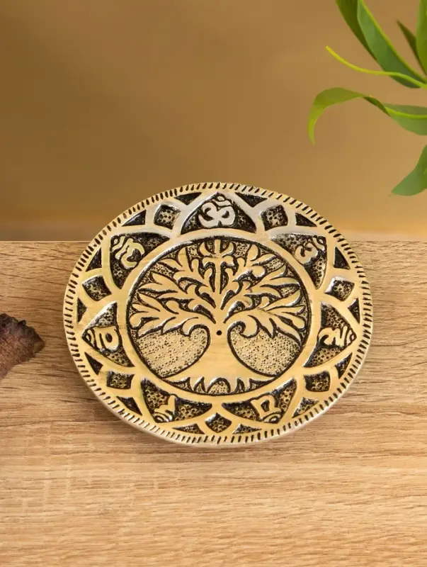 Подставка под благовония  Подставка под благовония "Древо Жизни" алюминий 11 см