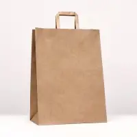Пакет бумажный, плоская ручка крафт 32&times;17&times;43 см, 90 г/м&sup2;