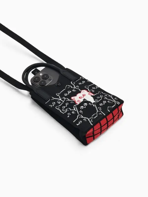 Сумка подр Коты, 12*4*17, отд на кнопке, дл ремень, черный Сумка подр Коты, 12*4*17, отд на кнопке, дл ремень, черный