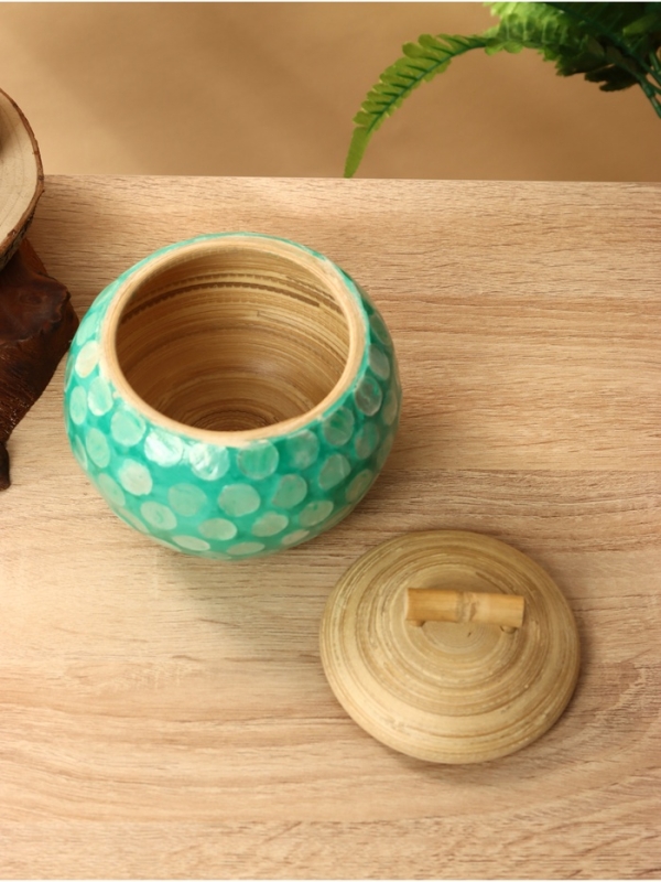 Банка для сыпучих продуктов 13х13х11 см, бамбук