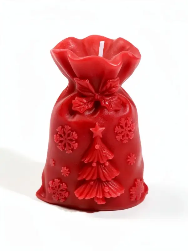 Свеча новогодняя &laquo;Мешочек с подарками&raquo;, 5.5&times;4.5&times;7 см, 7 ч, красный