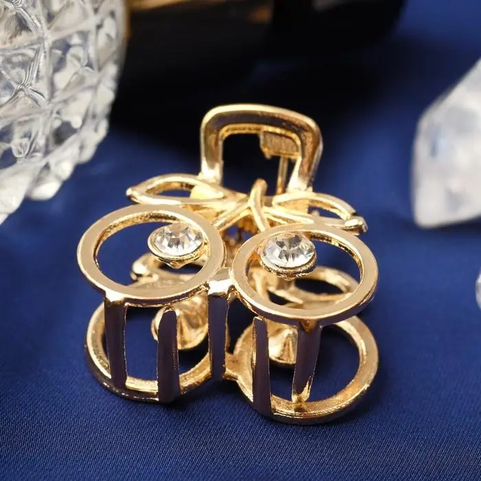 Крабик для волос «Маргарита», вишенки сверкание, 2.5 см, золото Крабик для волос «Маргарита», вишенки сверкание, 2.5 см, золото