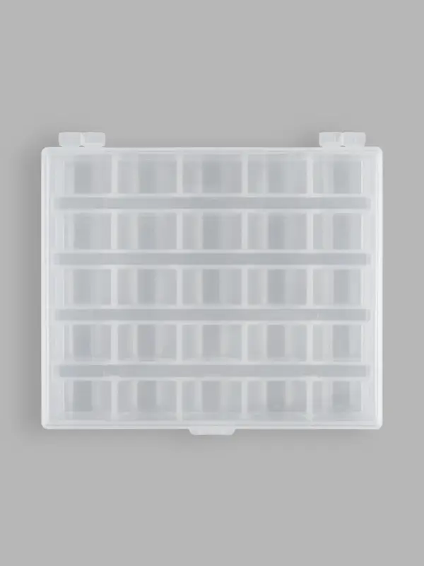 Органайзер для ниток, на 25 шпулек, 12&times;10.5&times;2.5 см, прозрачный