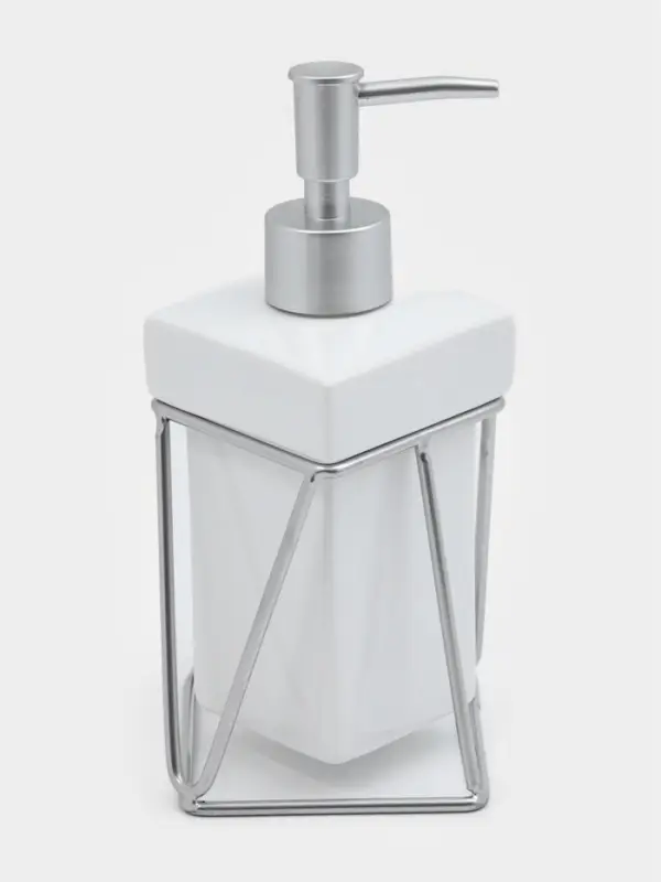 Дозатор для мыла SAVANNA &laquo;Геометрика&raquo;, 250 мл, на подставке, белый