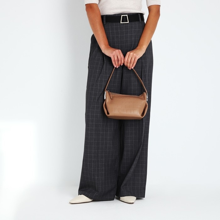 Сумка-багет на молнии, цвет бежевый Сумка-багет на молнии, цвет бежевый