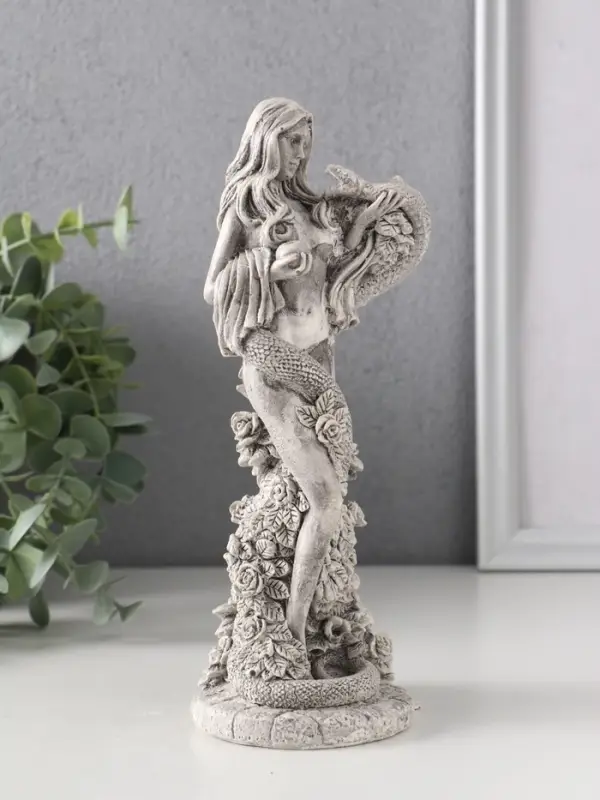 Фигура «Ева со змеей», 20×8.5×9 см, серая