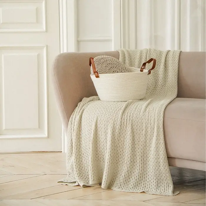 Корзина для хранения SL Home &laquo;Луиза&raquo;, плетёная, ручной работы, 33&times;33&times;16 см, белая