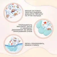 Прорезыватель-рукавичка Крошка Я &laquo;Собачки&raquo;, от 3 мес., мятный