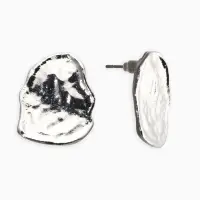 Серьги металл «Мятые», цвет серебро Серьги металл «Мятые», цвет серебро