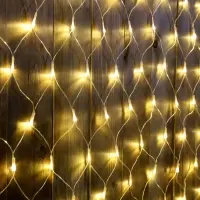 Гирлянда &laquo;Сеть&raquo; 2&times;3 м, IP44, УМС, прозрачная нить, 384 LED, свечение тёплое белое, 220 В