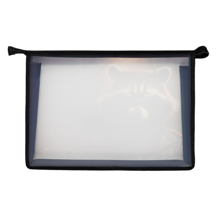 Папка для тетрадей А4, 325 х 230 х 55 мм, молния сверху, пластиковая, ПМ-А4-29 Calligrata Папка для тетрадей А4, 325 х 230 х 55 мм, молния сверху, пластиковая, ПМ-А4-29 Calligrata "Енот"