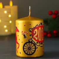 Свеча новогодняя пеньковая "Лошадь. 2026" 6х6х8 см