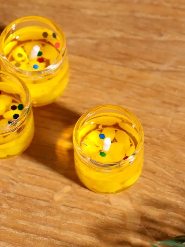 Набор гелевых свечей «Золотой конь. На удачу», 3 шт, золотые, 2,5 х2,5 х 2,5 см