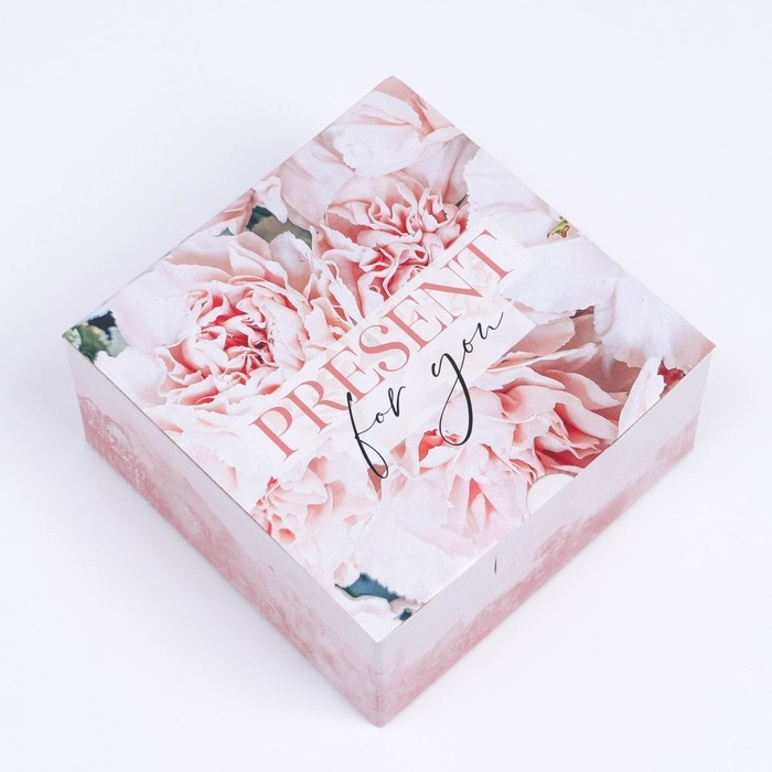 Коробка подарочная сборная, упаковка, «Present», 15 х 15 х 7 см