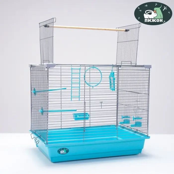 Клетка для птиц &laquo;Пижон&raquo; №104, разборная, 58&times;40&times;48 см, 1 секция, бирюзовая