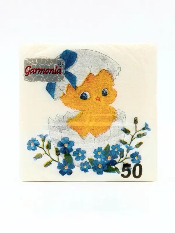 Салфетки бумажные пасхальные «Цыплёнок», 1 слой, 24×24 см, 50 шт. Салфетки бумажные пасхальные «Цыплёнок», 1 слой, 24×24 см, 50 шт.