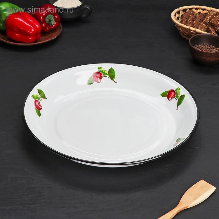Блюдо эмалированное «Вишневый сад», 4.5 л, d=40 см, цвет белый Блюдо эмалированное «Вишневый сад», 4.5 л, d=40 см, цвет белый