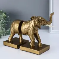 Держатели для книг полистоун "Слон" набор 2 шт 12х21х18 см