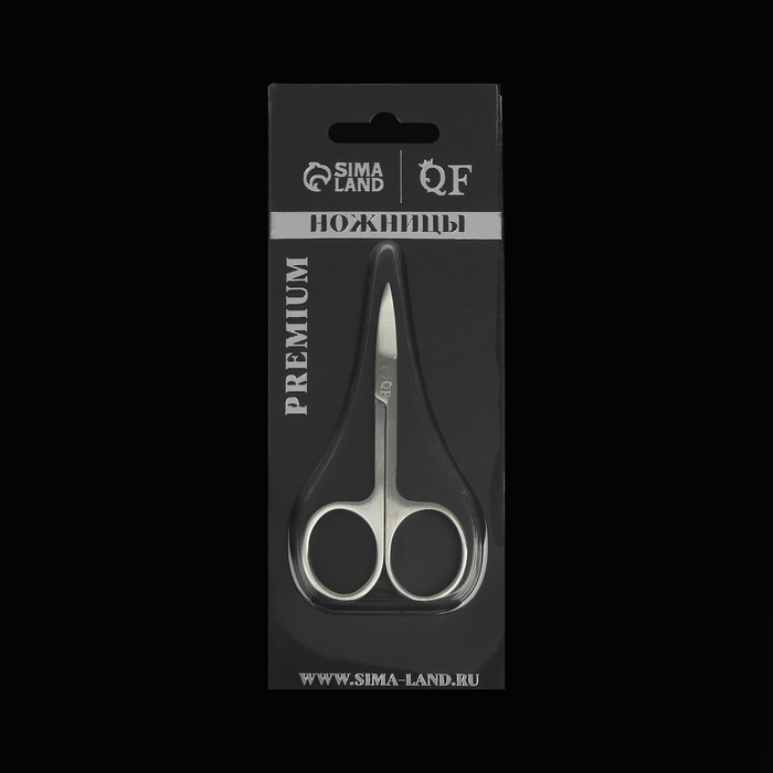 Ножницы маникюрные «Premium», загнутые, узкие, 9 см, на блистере, цвет серебристый Ножницы маникюрные «Premium», загнутые, узкие, 9 см, на блистере, цвет серебристый