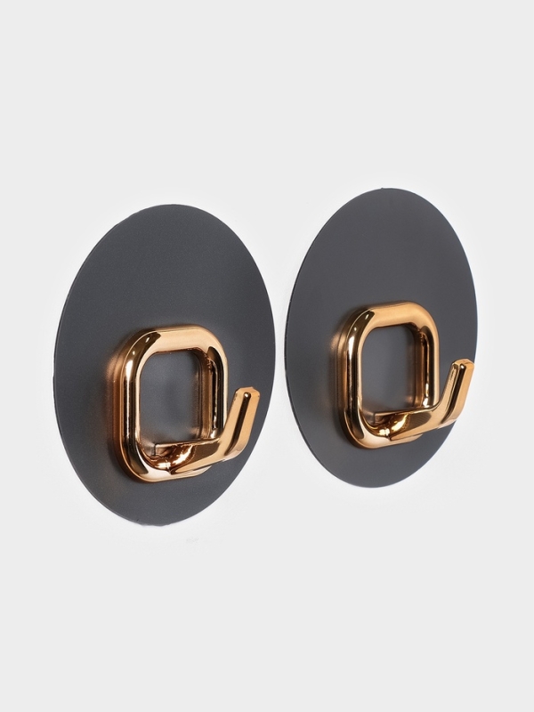 Набор самоклеящихся крючков  Набор самоклеящихся крючков "Gold", 2 шт 7х2,7х7 см