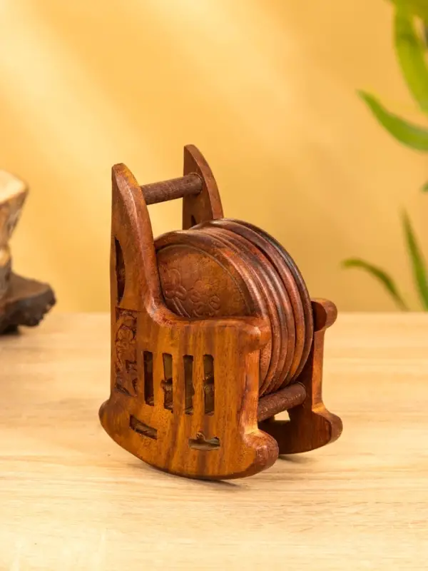 Подставка под горячее  Подставка под горячее "Кресло" (набор 6 шт), 14х10х6,5 см, дерево шишам