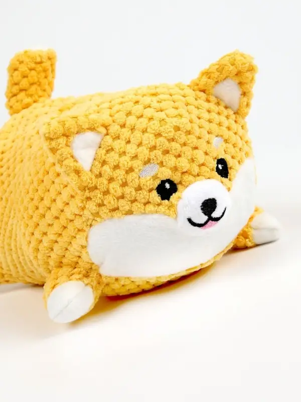 Игрушка мягкая для собак &laquo;Хрюкающий пес&raquo;, жёлтая, с пищалкой, 20 см