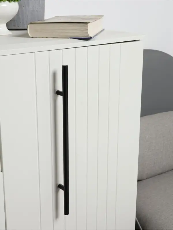 Ручка рейлинг ТУНДРА, облегчённая, d=12 мм, м/о 224/350 мм, внеш ножка, цвет черный